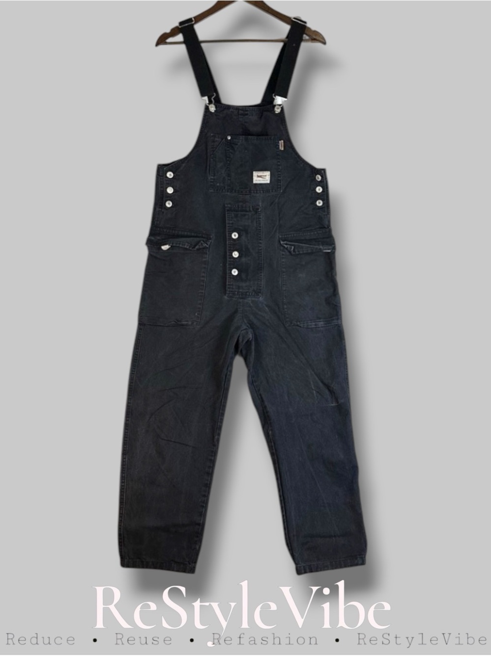 CHAOJIEFU Women’s Size S Denim Jean Bib Overalls Crop Vintage Chinese Cargo